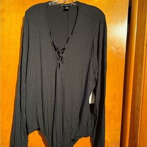 Fashion to Figure Black Ribbed Top